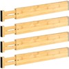 DUCOO 4 PCS Drawer Divider, 17"-22" Adjustable Bamboo Drawer Dividers