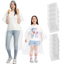 Roctee Disposable Poncho, Raincoat, Pack of 10, Disposable Rain Poncho, Rainwear, Running, Poncho, Poncho Coat, Rain Kappa, Disaster Preparedness Goods, Rainy Season Protection, Backpack, Lightweight