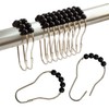 Shower Curtain Hooks Rings Stainless Steel Shower Hooks Black Acrylic