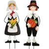 Miles Kimball Pilgrim Boy and Girl Metal Lawn Stakes Set