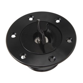 Gas Tank Filler Cap, Fuel Cell Tank Cap Billet Aluminum 39mm ID Flush Mounting 6 Bolts Open Type Black Universal for Car