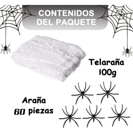 Telaraña Y Plástico Araña Halloween Decoración Dia De Muerto