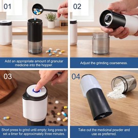 Elfzone Electric Pill Grinder Crusher Portable Pulverizer Medication