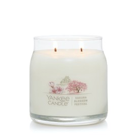 Yankee Candle Sakura Blossom Festival Scented, Signature 13oz Medium Jar 2-Wick Candle, Over 35 Hours of Burn Time