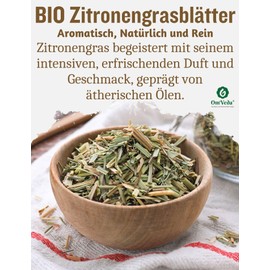 Organic Lemongrass | Lemongrass Leaves Dried and Cut | Perfect for Making Tea | Lemon Grass Tea | OmVeda (200g)