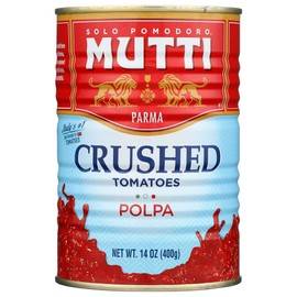 Mutti Crushed Tomatoes (Polpa), 14 oz. | 6 Pack | Italy’s #1 Brand of Tomatoes | Fresh Taste for Cooking | Canned Tomatoes | Vegan Friendly & Gluten Free | No Additives or Preservatives