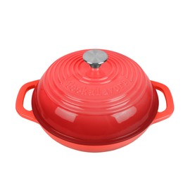 Enameled Cast Iron Dutch Oven with Lid – Non-Stick Bread Pot for Baking, Braising, and Stews – Heavy-Duty Ovenproof Casserole Cookware –5 Quart (Red, 5 QT)