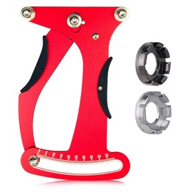 mizikuu Spoke Tension Meter, Bicycle Spoke Tension Meter Calibration Tool, Bicycle Spoke Tensioner Adjustment Tool with 2 Spoke Wrenches, Perfect for Variety of Spokes