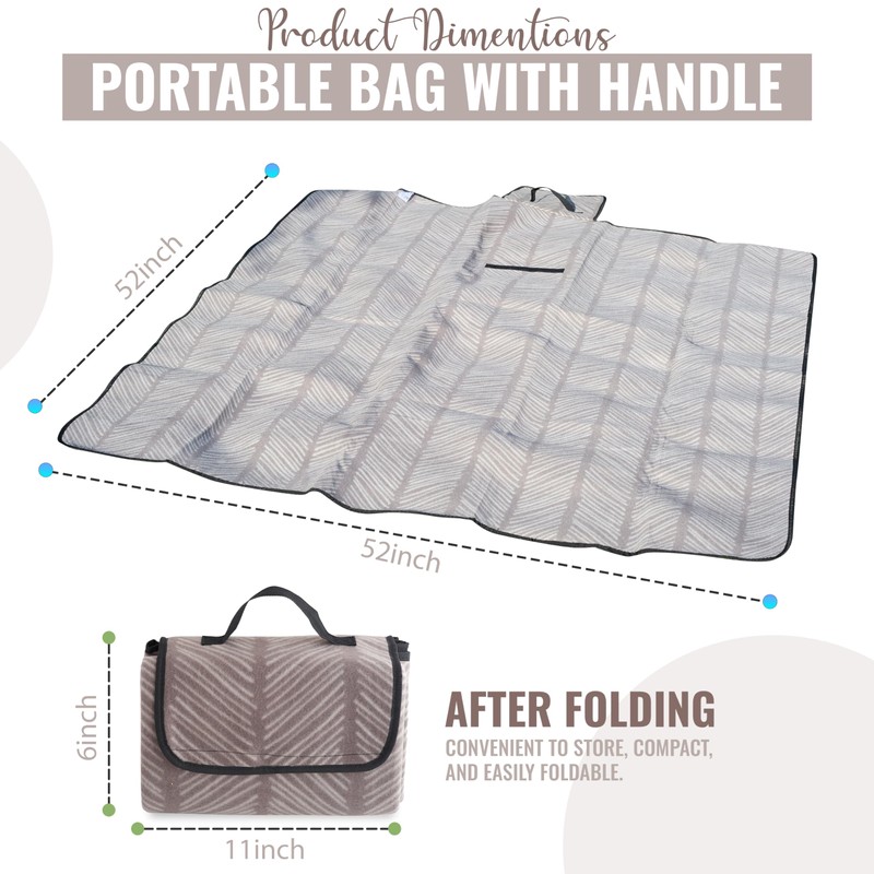 iN Waterproof Picnic Blanket - Picnic Blanket With Waterproof Backing