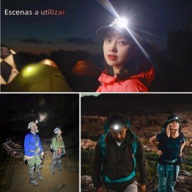 Lamparas Tacticas Lámpara De Cabeza Para Campismo Minera Accesorios Tacticos De Led Inducción Recargable Impermeable Con 5 Modos Hoovoo