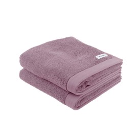 Tom Tailor Hand Towels, Set of 2, 50 x 100 cm, 100% Cotton / Terry Towel, with Hanger and Label with Logo, Colour Bath Towel Purple (Cozy Mauve)