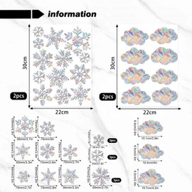 FFDHWU 42 Pieces Of Window Clings, Snowflake Window Clings, Cloud Window Clings, Window Decorations, Home Accessories, Living Room Decorations