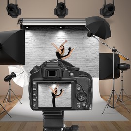 Baocicco Vinyl 10x8ft Backdrop Photography Background White Brick Wall Computer-Print Seamless Photo Background Children Baby Adults Portraits Photo Studio Props