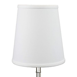 FenchelShades.com Lampshade 4" Top Diameter x 5.5" Bottom Diameter x 6" Slant Height with Clip-On Attachment for Standard Edison-Style Lightbulb (Linen White)