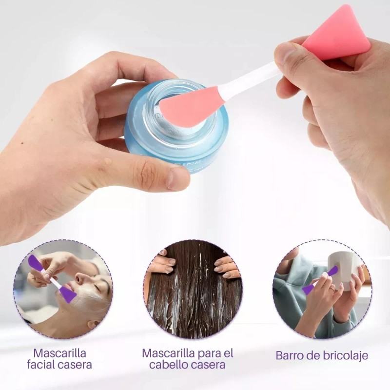 Veraly 4 Piezas Brocha Silicona Aplicar Mascarillas Skin Care Crema
