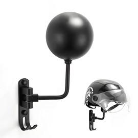 YONGDING Helmet Hanger, Helmet Holder, Ball Shape, Protects Hat Shape, Suitable for Helmets, Sun Visors, Caps, Helmet Hats, Wall Mounted, 180° Rotation, 33.1 lbs (15 kg) Load Capacity, Includes Screws