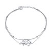 Rnivida 925 Sterling Silver Anchor Anklet for Women, Multilayer Charm
