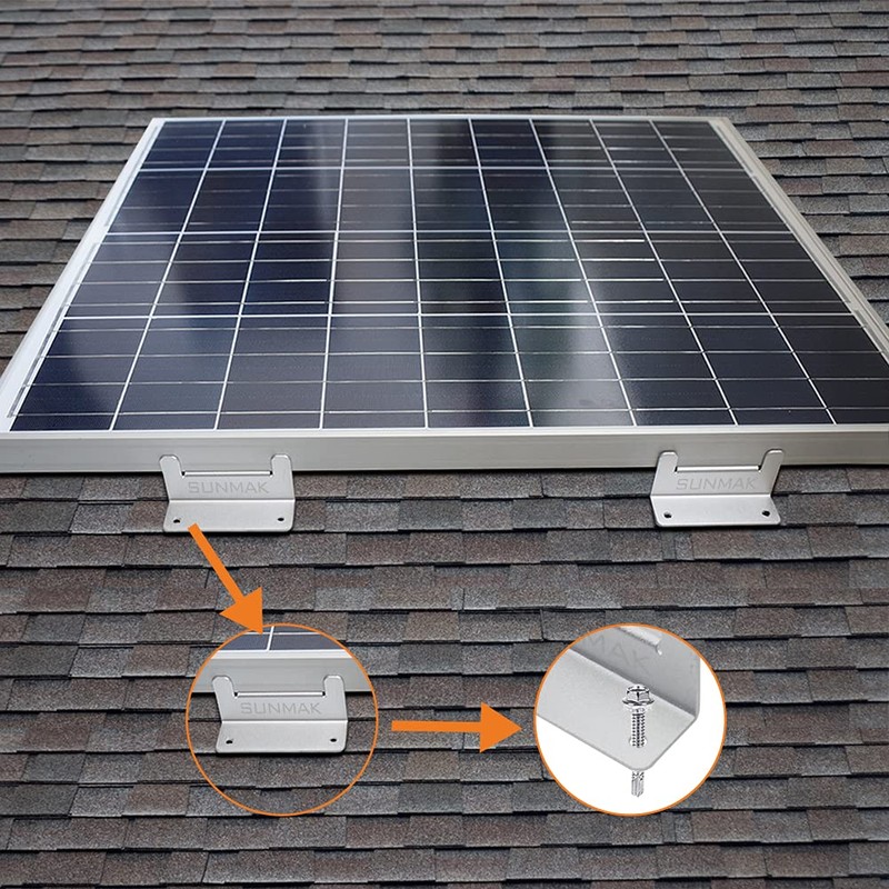 SUNMAK 16 Units per Set Solar Panel Mounting Z Brackets,