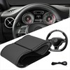 Xkeribom Steering Wheel Cover Lace-Up Leather 37-38 cm Black 12