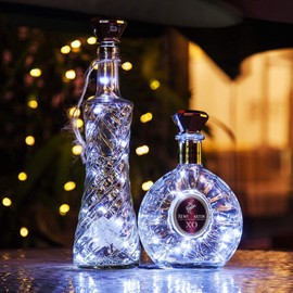 Upgraded 12 Pack Diamond Solar Wine Bottle Lights, 20 LEDs Waterproof Copper Light, Bottle Light Fairy Cork String Lights for Yard Patio Decor, DIY Birthday Gift for Mom Grandma Friend(Cool White)