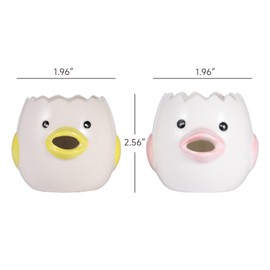 2 Pack Cute Egg Separator, Ceramics Vomiting Chicken Egg Yolk Egg White Separator, Little Chick Small Egg Filter Splitter,Dishwasher Safe (Yellow & Pink)