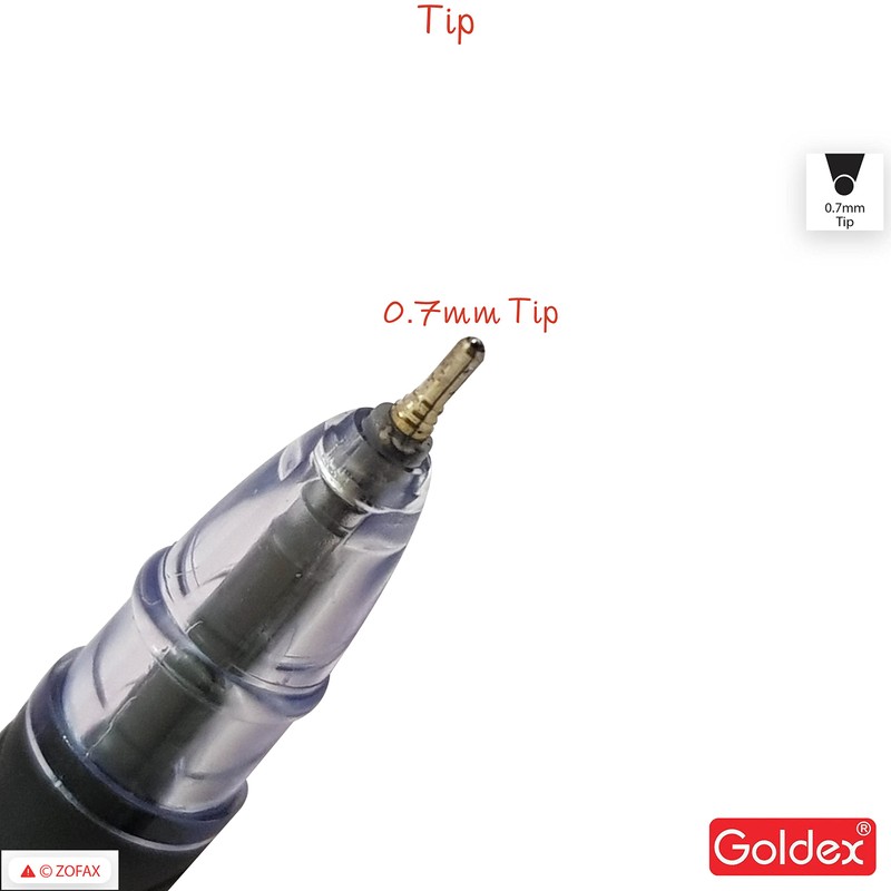 Goldex Kwiker Ball Pen BLACK 10 x 0.7mm Smooth Ballpoint