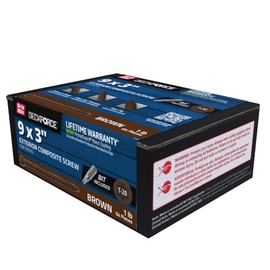 Grip-Rite GRDFCS3ACA1 DeckForce #9 x 3 Nano Coated Composite Deck Screws, Brown, 1lb Box