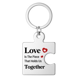 DRMNPKT I Love You Gifts for Him Her, Valentines Day Gifts Birthday Christmas Wedding Gift for Boyfriend Girlfriend Husband Wife, Love Is the Piece That Holds Us Together Puzzle Piece Metal Keychains
