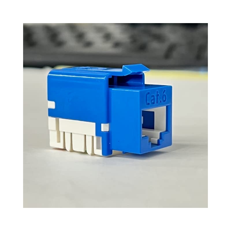 5 pk-R.J.Enterprises® RJ-EC-04 Ethernet Coax Wall Plate,Cat6 Blue Keystone Jack