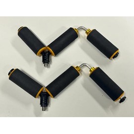 TMC Fishing Pole Roller Set, Over & Under Style, 8cm Length, Black with Yellow Trim, 2-Pack