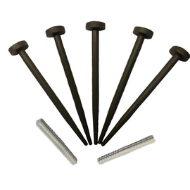 FlexiBorder Lawn Edging - 5 x BLACK Spare Garden Pegs and 2 x Connector Set - Garden Edging Border Replacement Pins for FlexiBorder