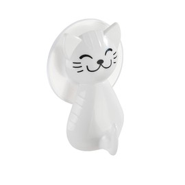 WENKO Suction Hook Cat White - Wall Hook, Coat Hook, Plastic (ABS), 6 x 9.5 x 5.5 cm, White