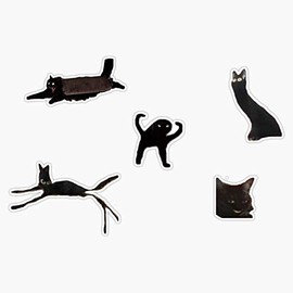 Leyland Designs Cursed Black Cat Sticker Pack 1 Sticker Outdoor Rated Vinyl Sticker Decal for Windows, Bumpers, Laptops or Crafts 5"