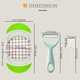 French Fry Maker, Professional Multi-purpose Stainless Steel Fast Vegetable Potato Slicer Onion Chopper Fits Home Kitchen, French Fry Cutter