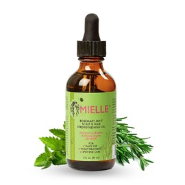 Mielle Organics Aceite fortalecedor de cuero cabelludo y menta de romero para uso diario, tratamiento de cuero cabelludo, cuidado de puntas abiertas