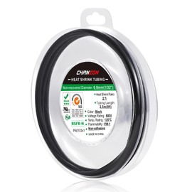 Chanzon 2:1 Ratio 1/32" (0.8mm) Heat Shrink Tubing 8Ft Roll (2.5M Total Length) Black Polyolefin Sleeving Wrap Shrinking 2 to 1 1pcs