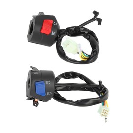 Motorcycle Handlebar Mount Switch with Premium Quality for Universal Motorbikes 7/8inch Black,Spark Plugs