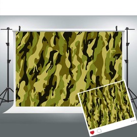 LUCKBTY Military Camouflage Photography Backdrops for Themed Party Decoration 7x5ft Army Green Camouflage Photo Backgrounds Photo Booth Studio Props BJLU46