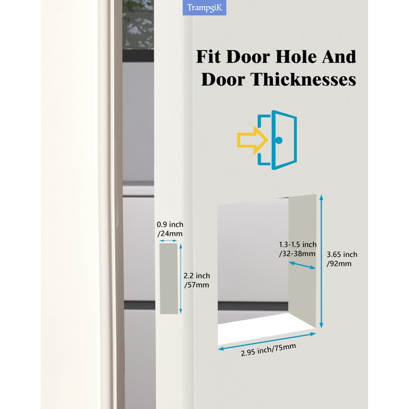TrampgiK RV Door Lock, Fit 3.65" x 2.95" Lock Hole,
