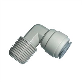 YZMSZ Acetal Copolymer 1/2" Tube OD Tube Fittings,Elbow 1/2" Male Adapter, Push to connect for RO water filter system parts (pack of 5)