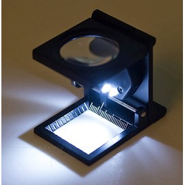 10X LED Leselupe Lupe Klappbare Zink Legierung Lupe mit Maßstab für Textile Optische Schmuckwerkzeug Beleuchtung Tischlupe mit Licht für Senioren, Inspektion, Reparatur, Handarbeiten und Hobby