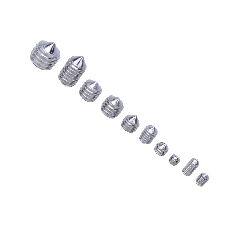 200Pcs Grub Screw Cone Point Hex Socket Stainless Steel for