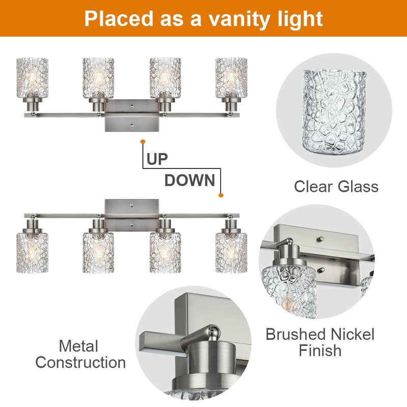 VINLUZ 2-Light Brushed Nickel Directional Spotlight Track Lighting Kit with