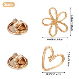 YBEATY 12 Pcs Lapel Modesty Pins Detachable Safety Cover up Brooches Daisy Flower Heart Button Pin Dainty Decorative No Sew Pins Accessories for Women Scarf Bag Pocket Cardigan (Gold + Silver)