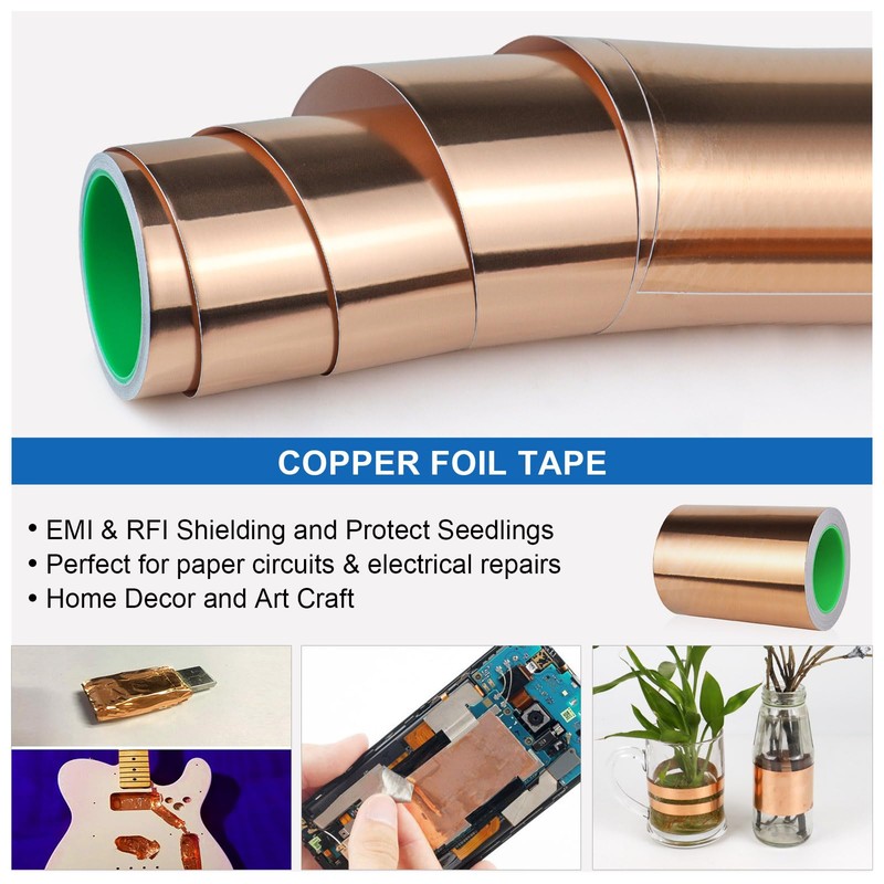 BOMEI PACK Copper Tape 6inch x 66ft with Conductive Adhesive