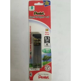 Pentel Super Hi-Polymer Lead Refill 0.5mm Fine, HB, 30 Pieces of Lead