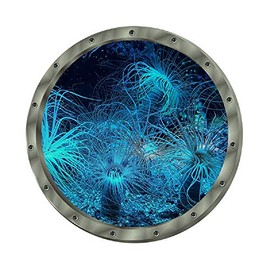 Amaonm 12"x12" Creative Removable Glow in The Dark Ocean View Wall Decals 3D Under The Sea Fish Wall Sticker Murals Peel Stick Home Art Decor for Kids Room Bedroom Bathroom Nursery Fridge (Jellyfish)