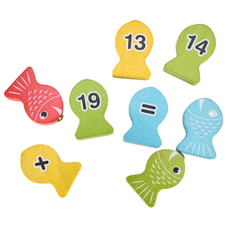 Wooden Magnetic Fishing Game Safe Letters Cognition Preschool Gift for
