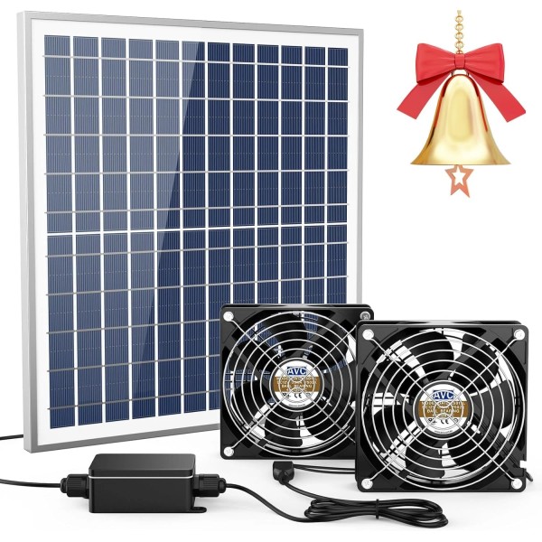 Neijiaer 18W Solar Powered Fan for Outside, Adjustable Speed &