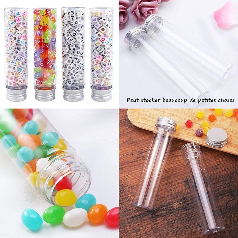 LATRAT 12 Pcs Plastic Test Tubes with Screw Cap (110ml)